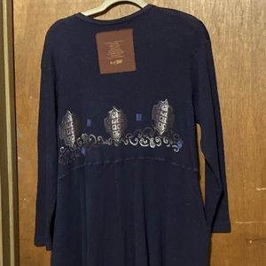 Blue Fish 1997 Handprinted Vintage Short Dress/Tunic Thermal - Has Vintage Wear